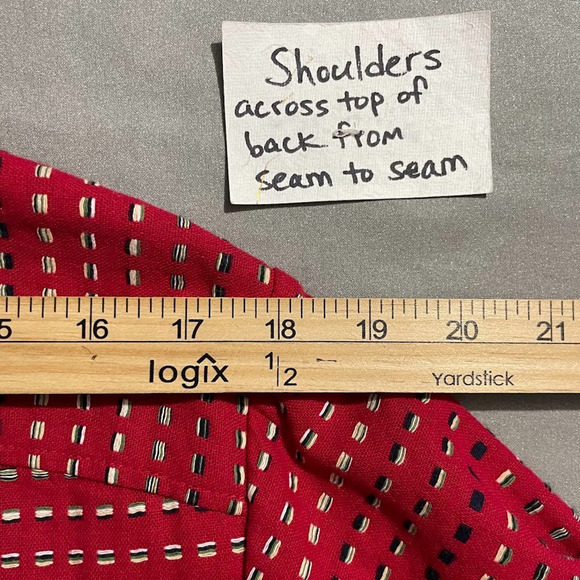 CJ Banks Womens Plus Size 2X Red White Blue Button Up Over Shirt Shacket Country - Picture 10 of 10